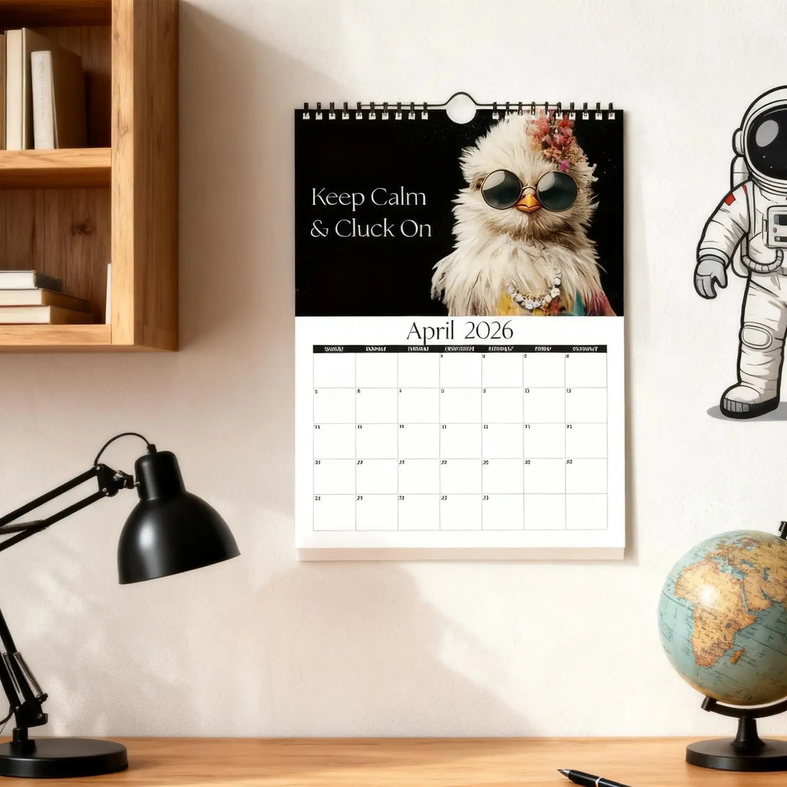 2026 Wall Calendar Natural Hen Themed Funny Gag Chicken Lovers