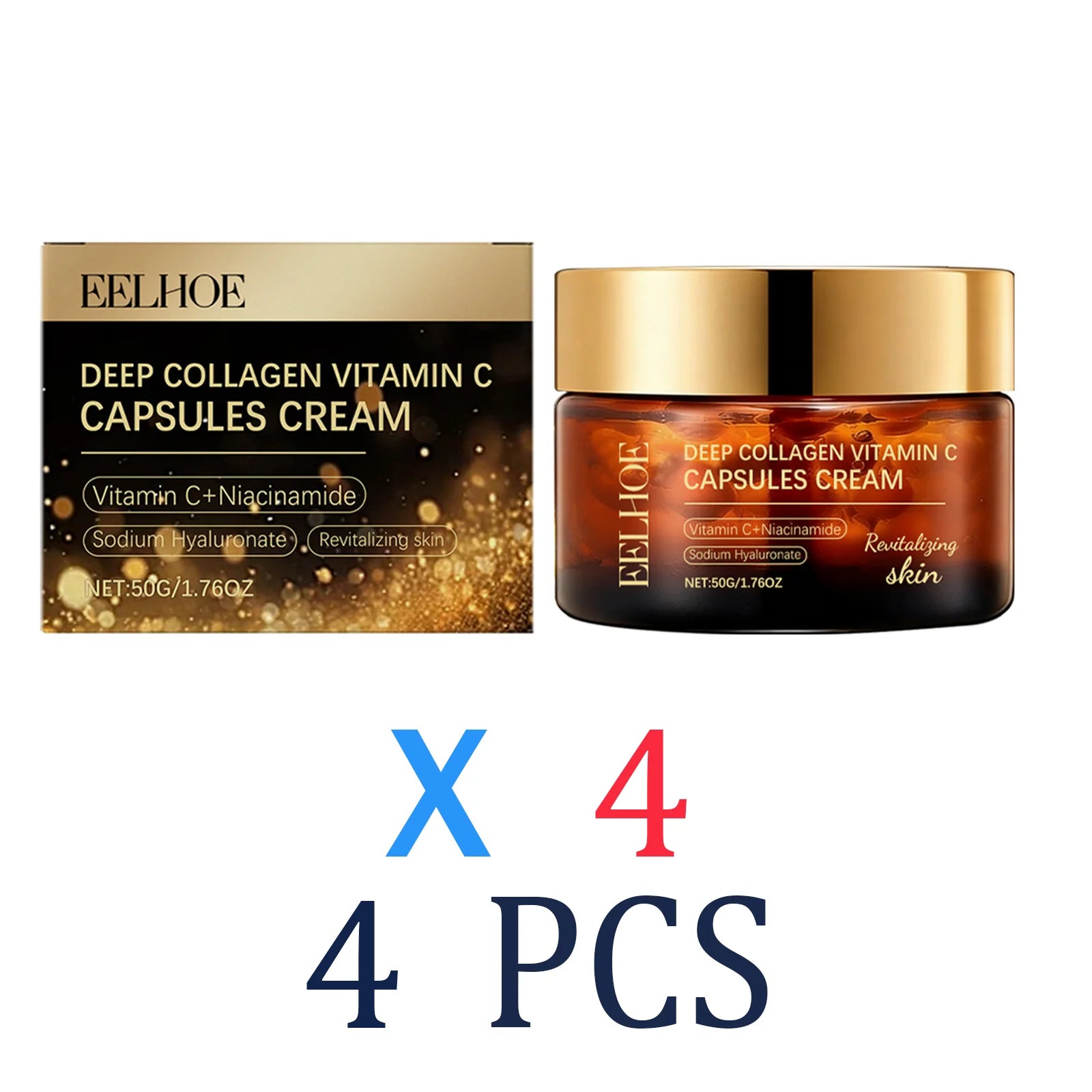 Collagen Vitamin C Capsule Cream Day Night Brightening Serum Infused Zpaxo 4 Pcs