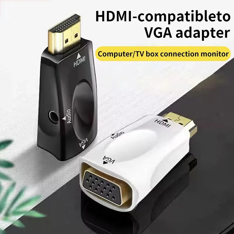 HDMI-compatible VGA Cable Converter Male Female Adapter HDTV Jack Zpaxo