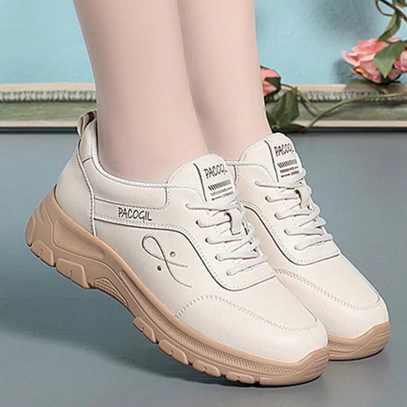 Thick-soled Casual Sneakers Women Spring Autumn Middle-aged Women's Zpaxo