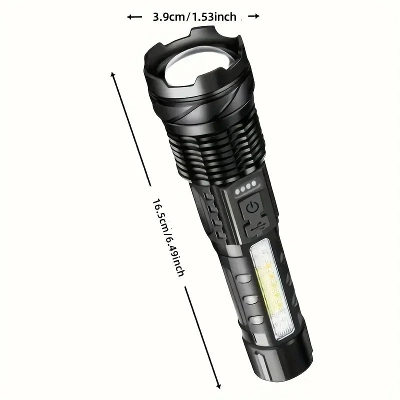P50 LED Tactical Flashlight 2000LM – Zoomable & Rechargeable Tactical Flashlight Zpaxo