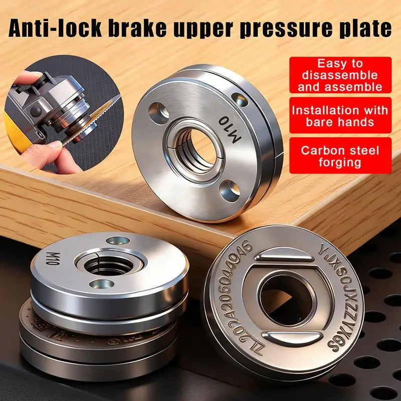 M10 Anti-Lock Flange Nut for 100mm Angle Grinder – Steel