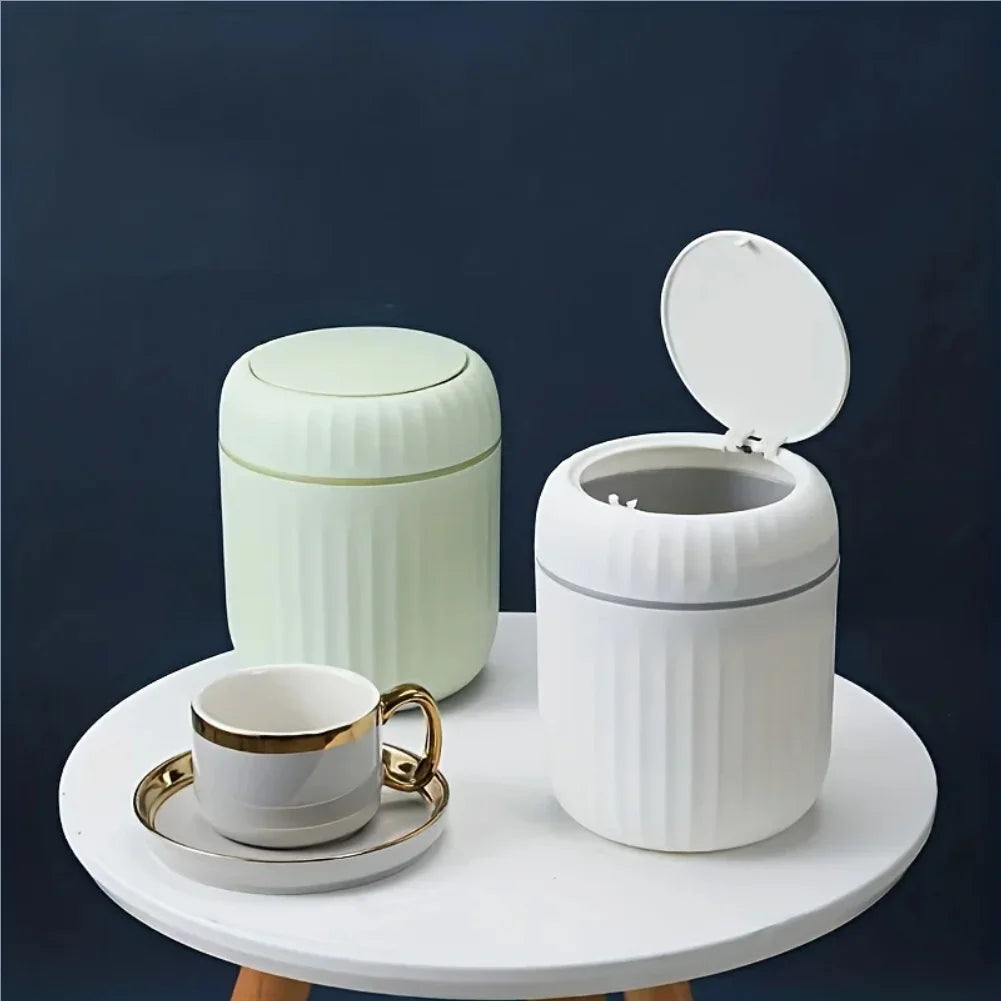 Mini Desktop Trash Can with Lid Garbage Waste Bin Organizer Bedroom Office Desk Storage Box Made Durable Plastic Home Supplies Zpaxo