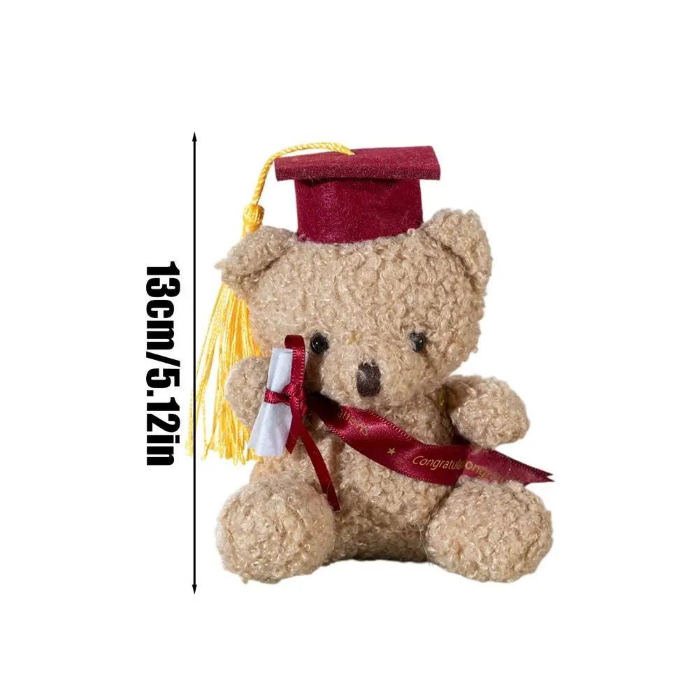 Stuffed Graduation Bear 5.1 Inch Plush Bear With Hat And Certificate Graduation Souvenir Animal Desktop Ornament For Zpaxo Red United States