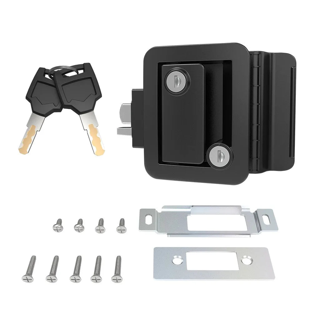 Black 2 Keys RV Door Lock Anti Theft Easy Install Camper Replacement Zpaxo black