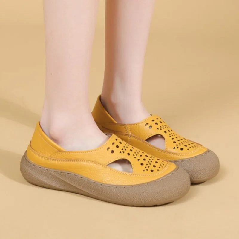 Round Closed Toe Hollow Out Breathable Comfortable Lightweight Zpaxo