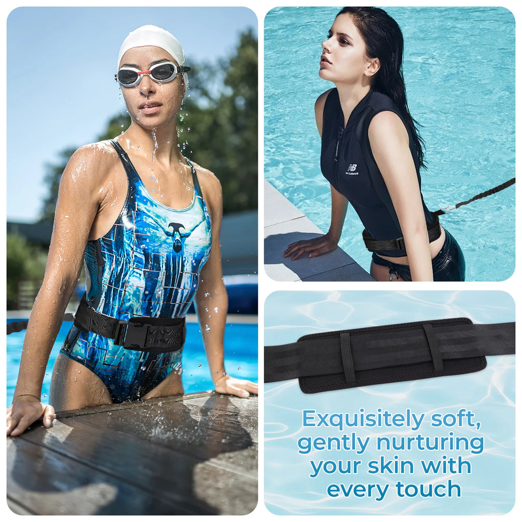 1- Swimming Training Rubber Belt Safety Rope Swim Pool Resistance