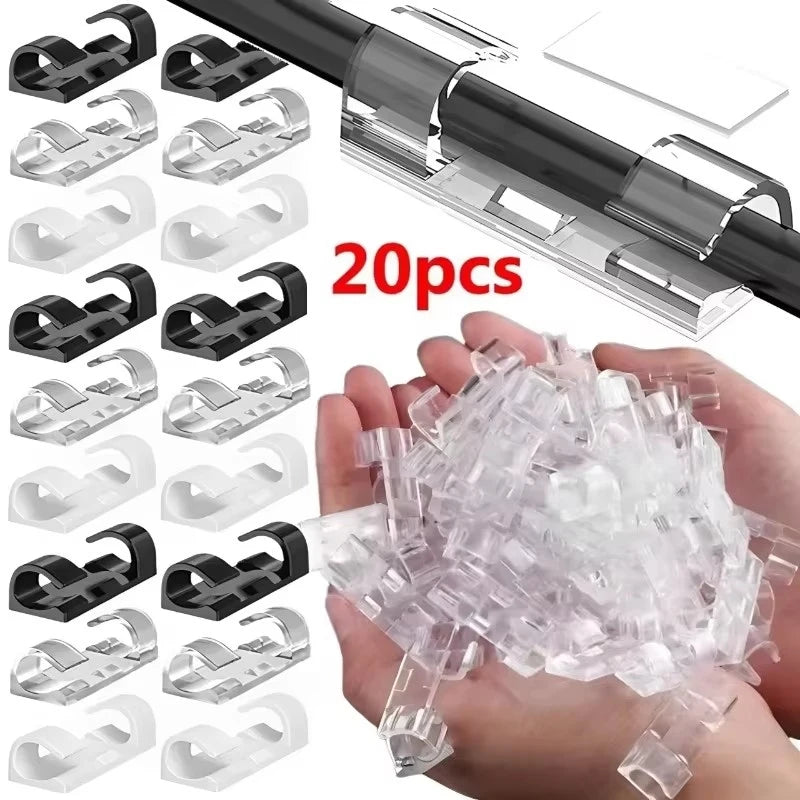 Self-Adhesive Cable Clips 20/40 Pack – Cord Wire Organizer