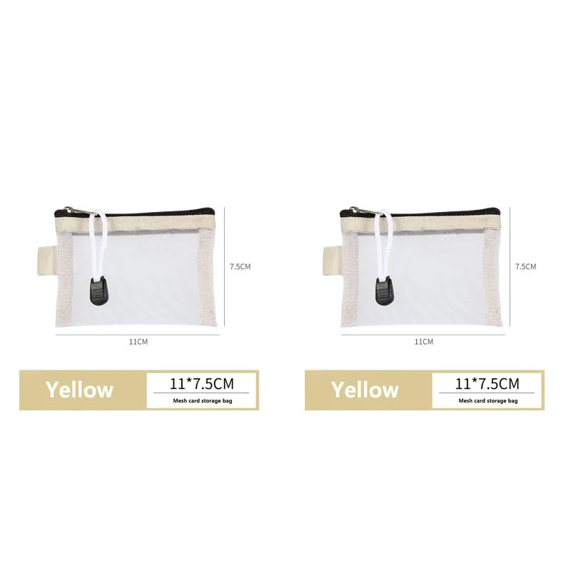 Mesh Nylon Zipper Pouch – Coin Purse & Card Holder (1-2 Pack)