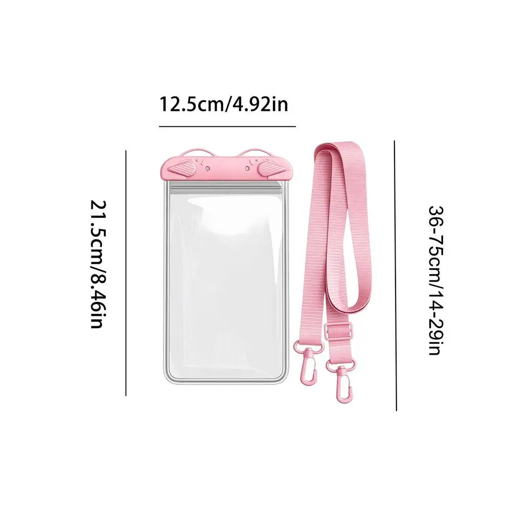Transparent Waterproof Phone Case Touch Screen Under 7.0 inches Phone Cover with Lanyard Phone Sealed Bag Swimming Diving Zpaxo Pinks