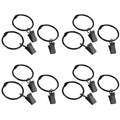 12Pcs Curtain Rings with Clips Metal Curtain Hooks Hangers Black Drapery Clips with Rings Curtain Accessories Zpaxo 12Pcs