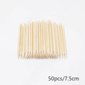 Nail Cuticle Pusher Orange Wood Sticks Nail Manicures Remover Wooden Design Nail Gel Polish Drawing Stick for Nail Art Zpaxo 50Pcs 7.5cm