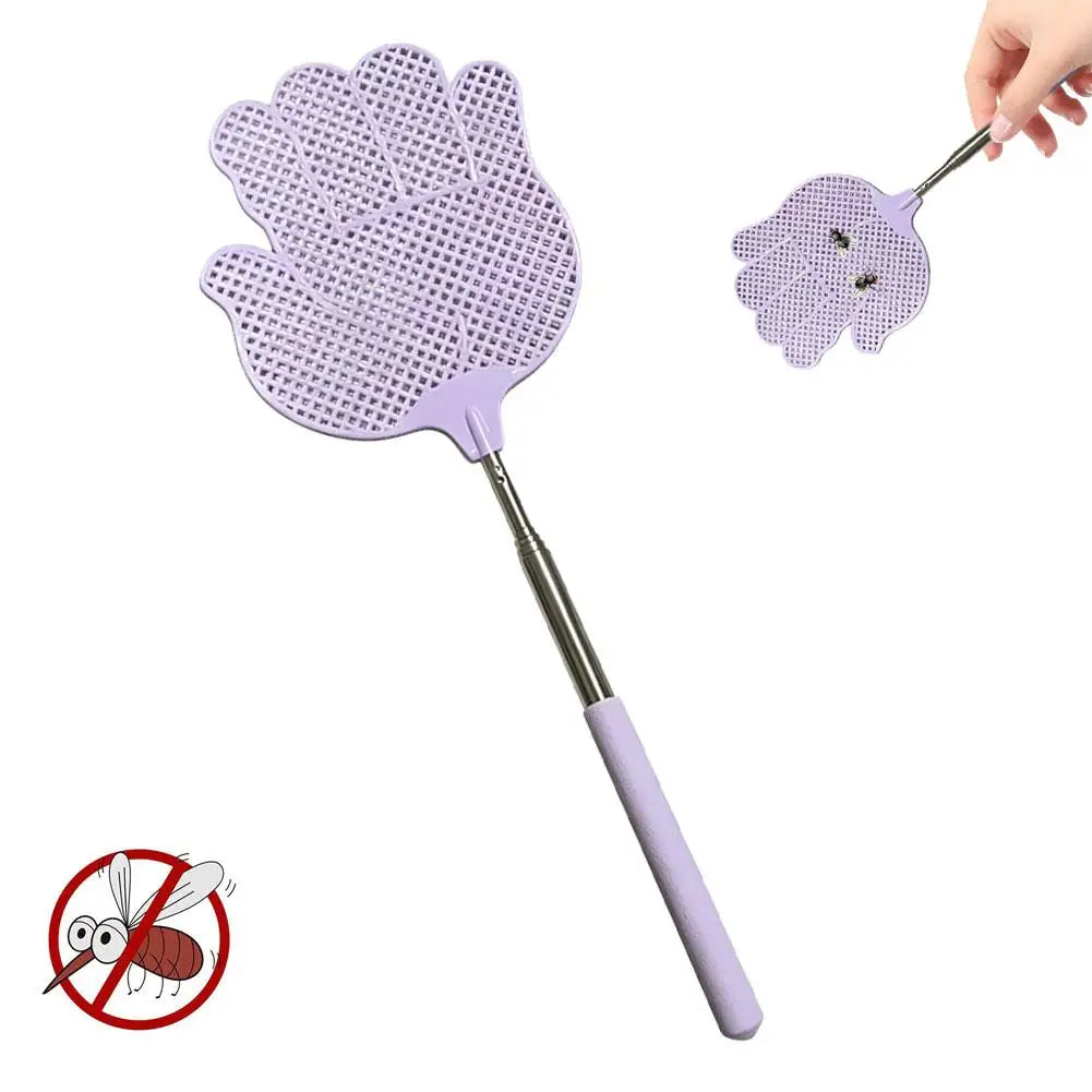 Telescopic Fly Swatter – 77cm Stainless Steel Long Handle Telescopic Fly Swatter Zpaxo Purple