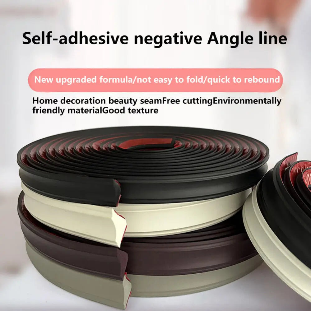5M Self-Adhesive PVC Corner Trim Molding Strip | Skirting Line Corner Trim Strip Zpaxo