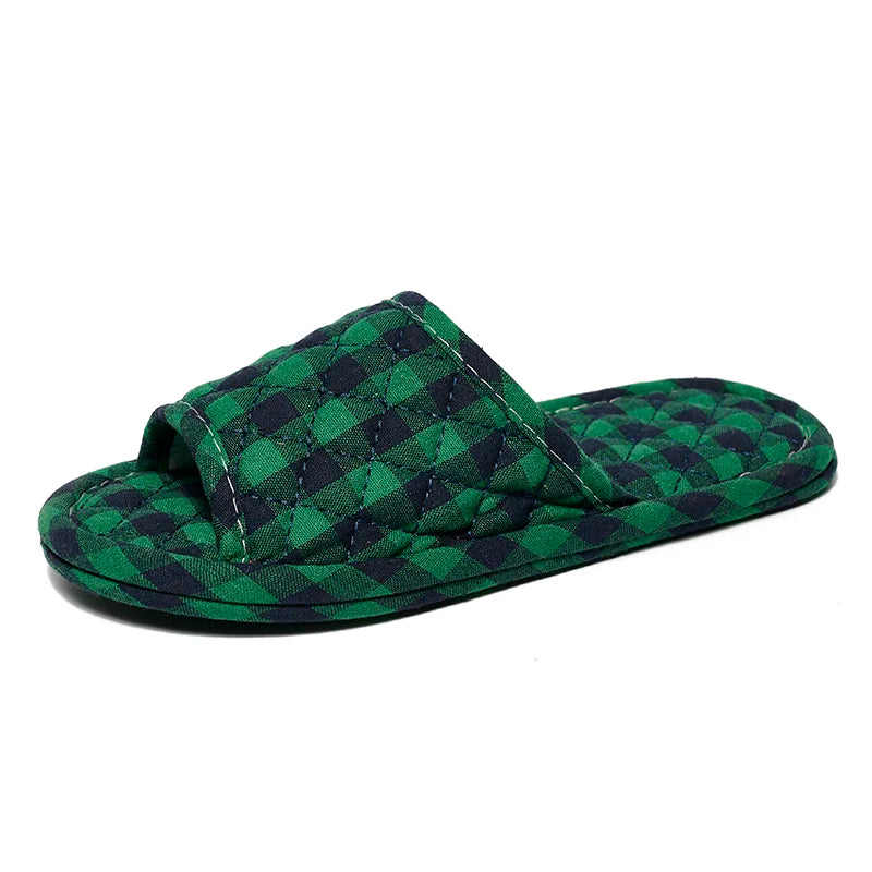 Women Slippers Lightweight Home Shoes Antislip Soft Indoor Fabric Zpaxo green 37
