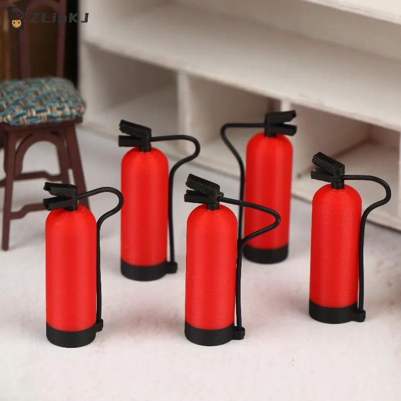 1/2/5Pcs Miniature Simulation Fire Extinguisher Ornament Dollhouse Miniature Scene Decor 1/12 Scale Dolls House Photography Prop Zpaxo