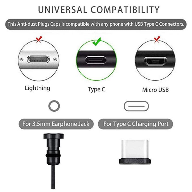 Type C Dust Plug Protects Charging Jack Opening SIM Card Pin Combo For Phone Charging Port Office Home Device Care Port Cover Zpaxo