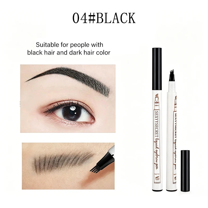 4 Splitted Head Liquid Eyebrow Pencil Outline Wild Eyebrow Long Lasting Waterproof High Pigmented Brow Makeup Pen Cosmetics Zpaxo 04