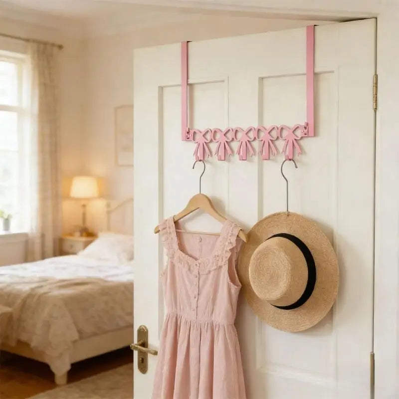 Multi Purpose Pink Metal Door Hanging Hook Clothes Bags Towels