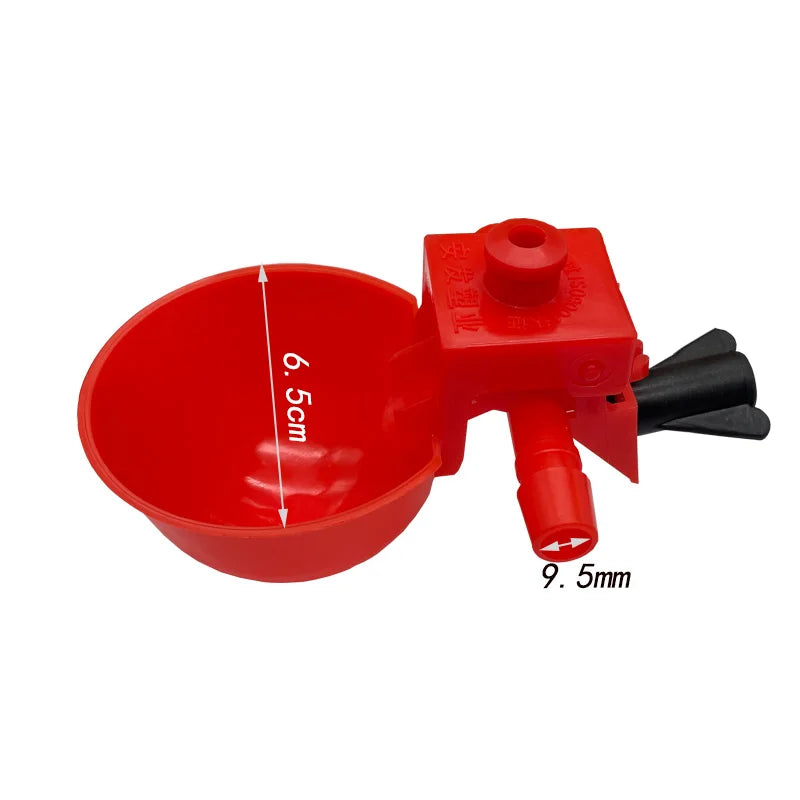 50 Sets Red Quail Waterer Animal Feeders Automatic Bird Coop Feed