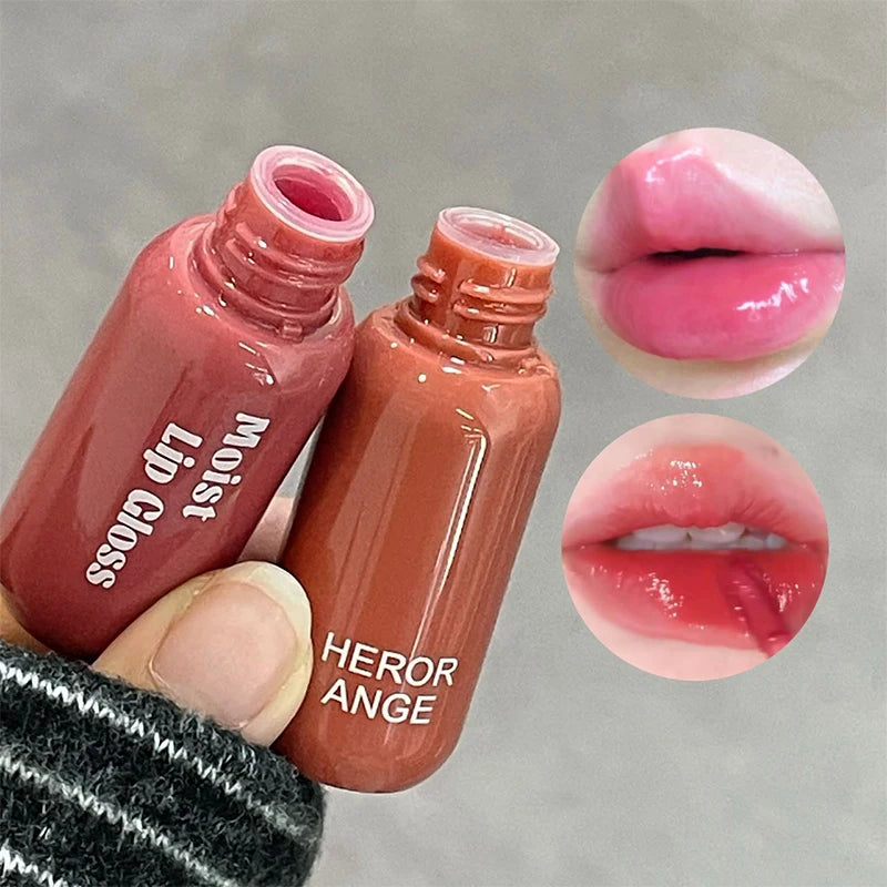 Cherry Blossom Pink Lip Gloss Lasting Non-greasy Moisturizing Water Light Mirror Lip Glaze Liquid Lipstick Clear Tint Makeup Zpaxo