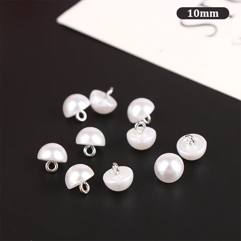 DIY Craft Decoration Pearl Metal Shank Buttons for Sewing Scrapbooking 10pcs Zpaxo 1