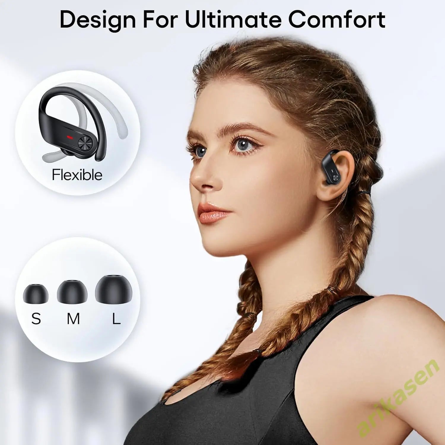 Sports Bluetooth Headphones Wireless TWS Earphones IPX7 Waterproof