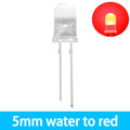 1000PCS 5mm F5 LED Light Diodes - 5-Color (White/Blue/Red/Yellow/Green) Bulbs for DIY Electronics, RC & Crafts Zpaxo f5 water to red