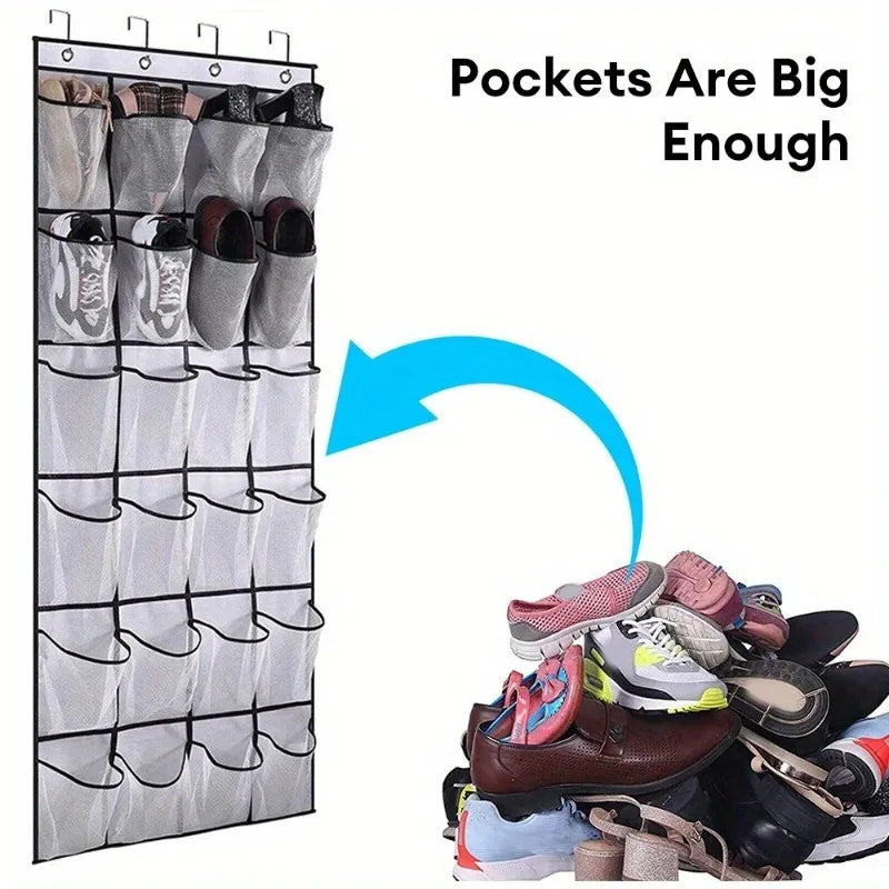 Shoe Storage Rack Door Hanging Organizer 14 24 Mesh Bags Wardrobe