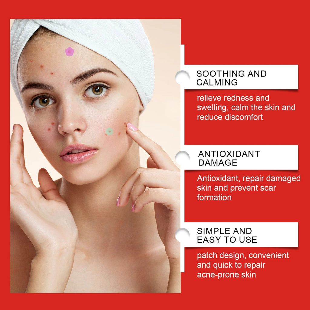 240Pcs Salicylic Acid Acne Pimple Patches Colorful Round/Heart/Flower/Star Shape Acne Removal Skin Care Stickers Covering Zits Zpaxo