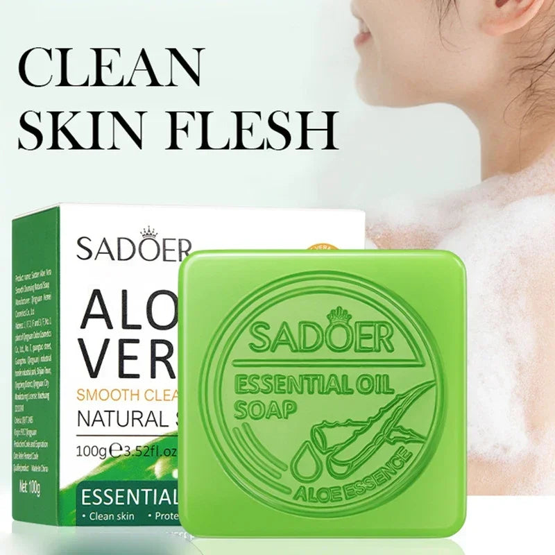 SADOER Aloe Vera Facial Soap – Moisturizing Oil Control Cleanser Facial Cleansing Soap Zpaxo Default Title