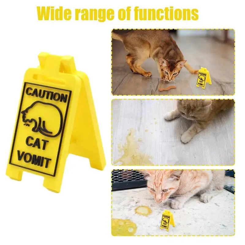 Cat Vomit Sign Funny Creative Dog Caution Urine Attention Lovers Pet