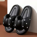 SHAJI Women's Bowknot Polka Dot Cloud Slides Summer Anti-slip Soft