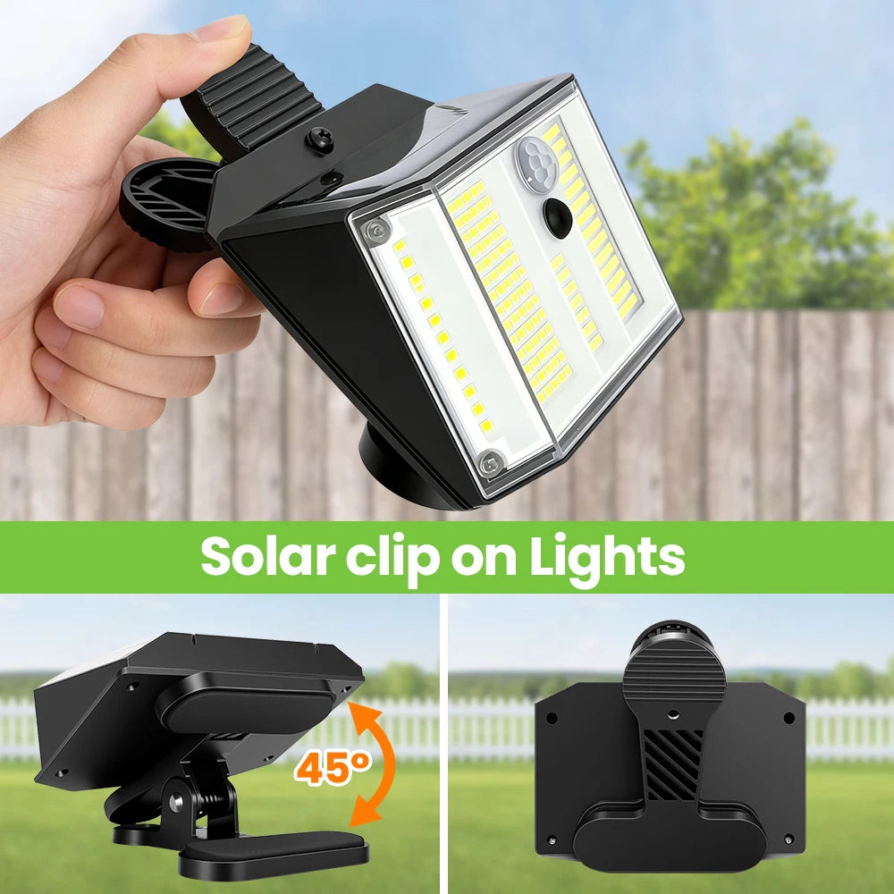 268 LED Clip On Solar Lights Outdoor 3 Lighting Modes Motion Sensor IP65 Waterproof Solar Lights for Deck Yard Garden Camping Zpaxo