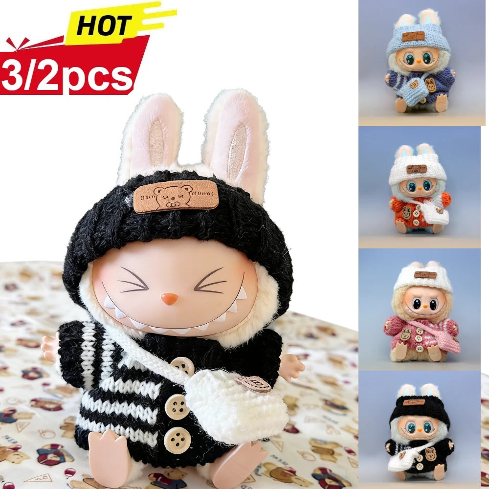 Labubu 17cm Doll Clothes – Cute Overalls & Skirt Suit V1 V2 V3 Doll Clothes Set Zpaxo