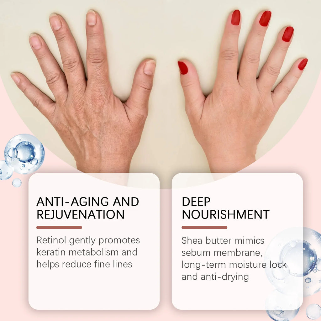 Retinol Hand Cream Firming Hand Lotion Retinol Moisturizer For Aging Dry Cracked Hands Hydrates & Soothes Dry Hands Non-Greasy Zpaxo