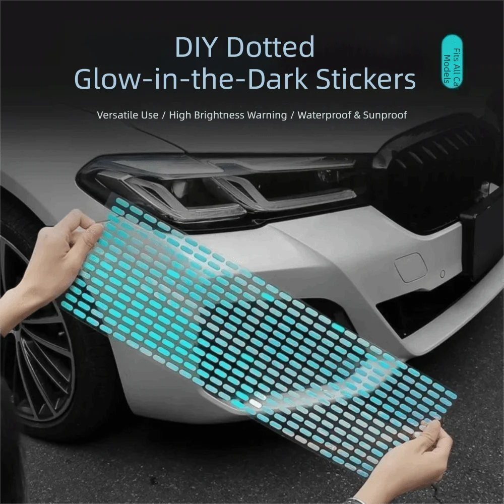 Reflective Dotted Line Stickers Self-adhesive DIY Trim Car Night Zpaxo