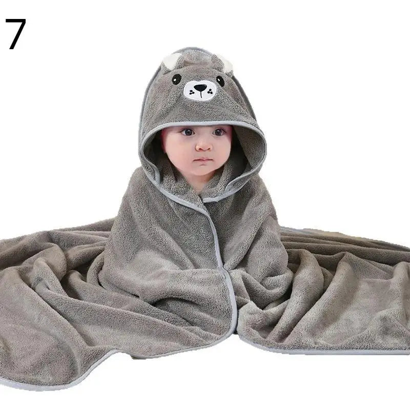 Cartoon Animal Baby Hooded Bath Towels Toddler Bathrobe Warm Sleeping Zpaxo 7