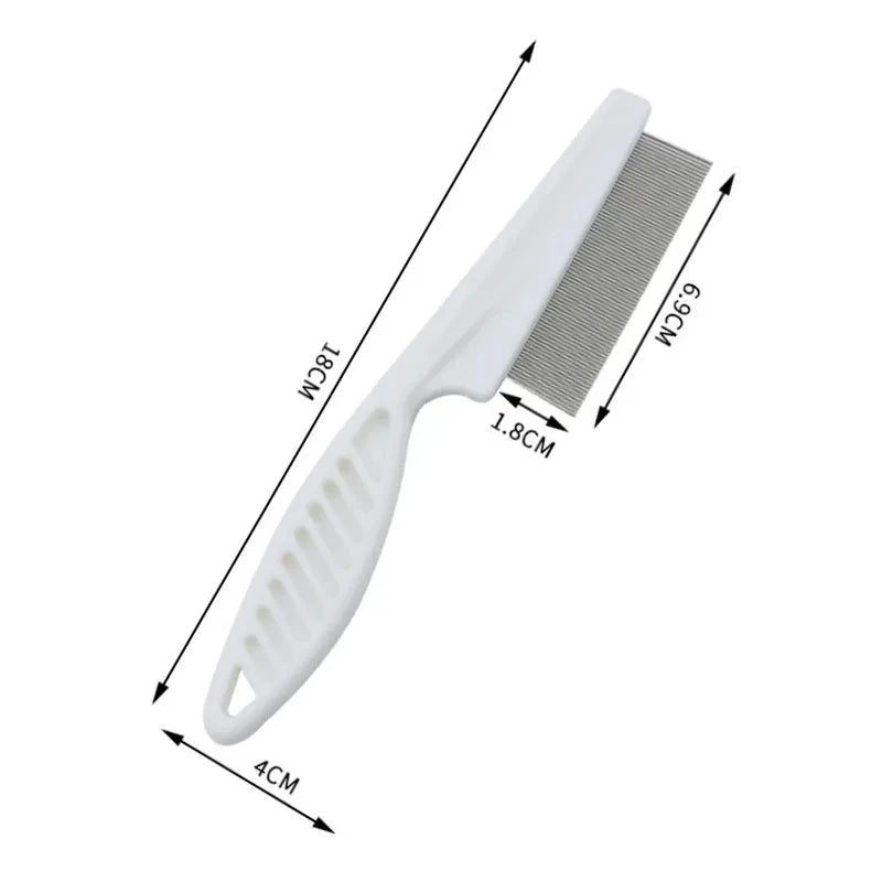 Flea Comb Dog Cat Hair Removal Brush Stainless Steel Dense Teeth Inline Comb Portable Pet Universal Grooming Cleaning Supplies Zpaxo L 18x4cm
