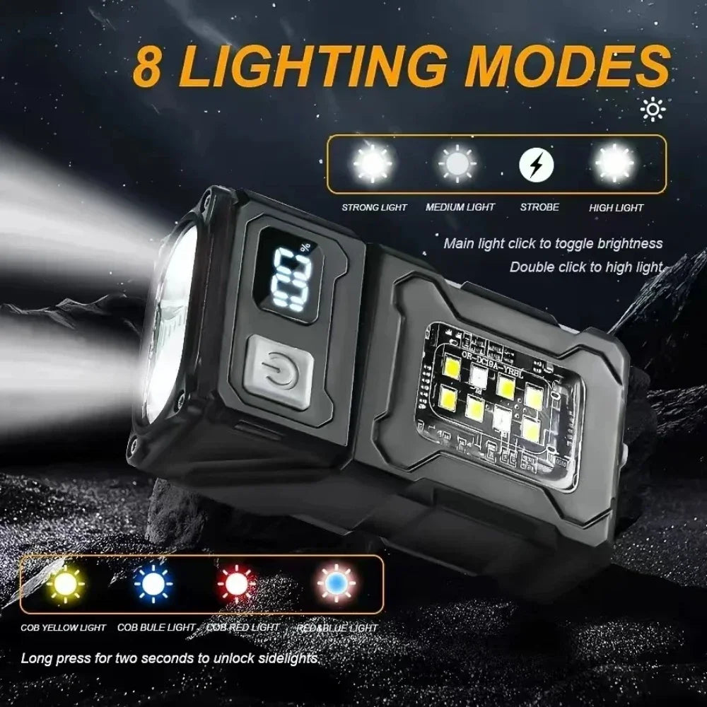 POCKETMAN Mini USB-C Rechargeable Flashlight – 8 Modes & Magnet