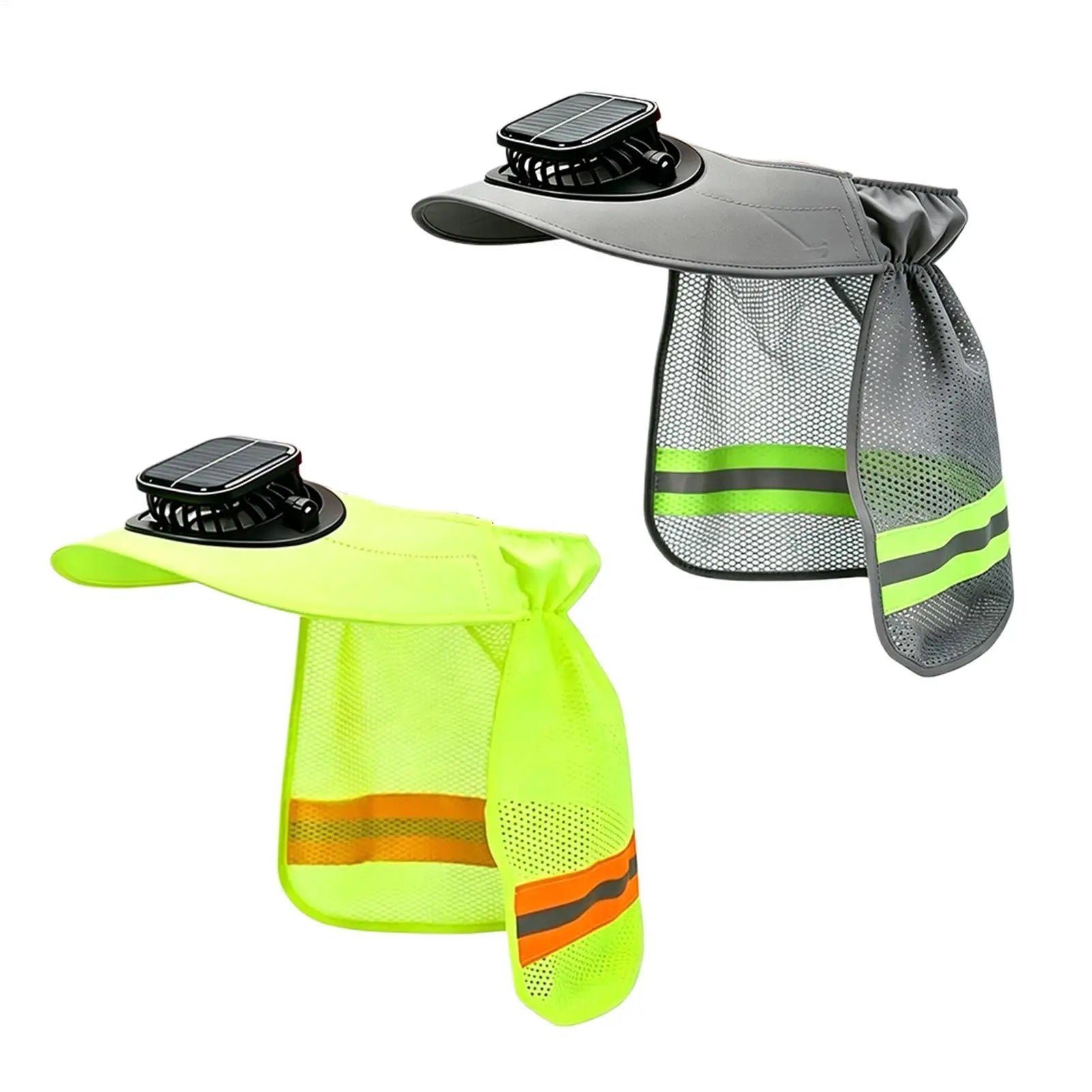 Solar Fan Hard Hat Sun Visor Helmet Shade Cooling Neck Shield Wide