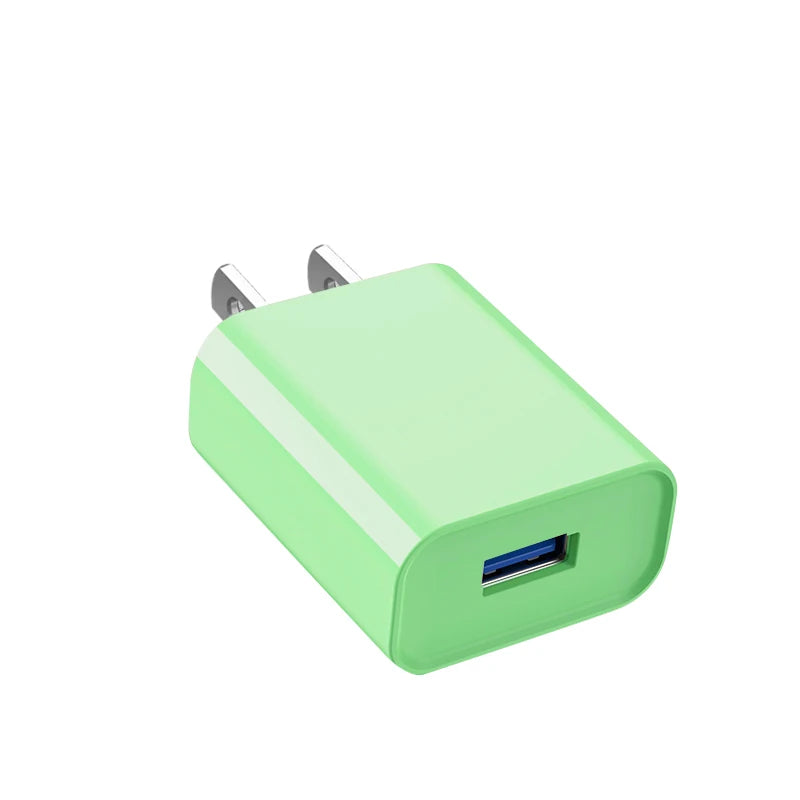 5V 2A USB Wall Charger 10W – EU/US Plug, iPhone & Android USB Wall Charger Zpaxo US Green