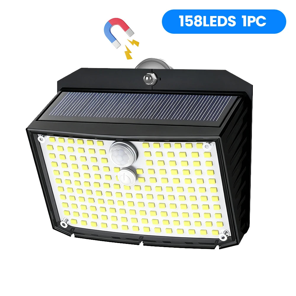 Outdoor Magnetic Solar Lights Outdoor Motion Magnetic Sensor Lights with 700LM 3 Light Mode Solar Security Light IP65 Waterproof Zpaxo 176LED-1PC
