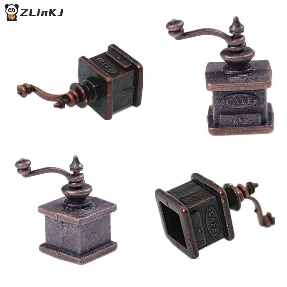 ▶1Pc 1/12 Dollhouse Miniature Kitchen Vintage Coffee Grinder For Doll Gift Zpaxo
