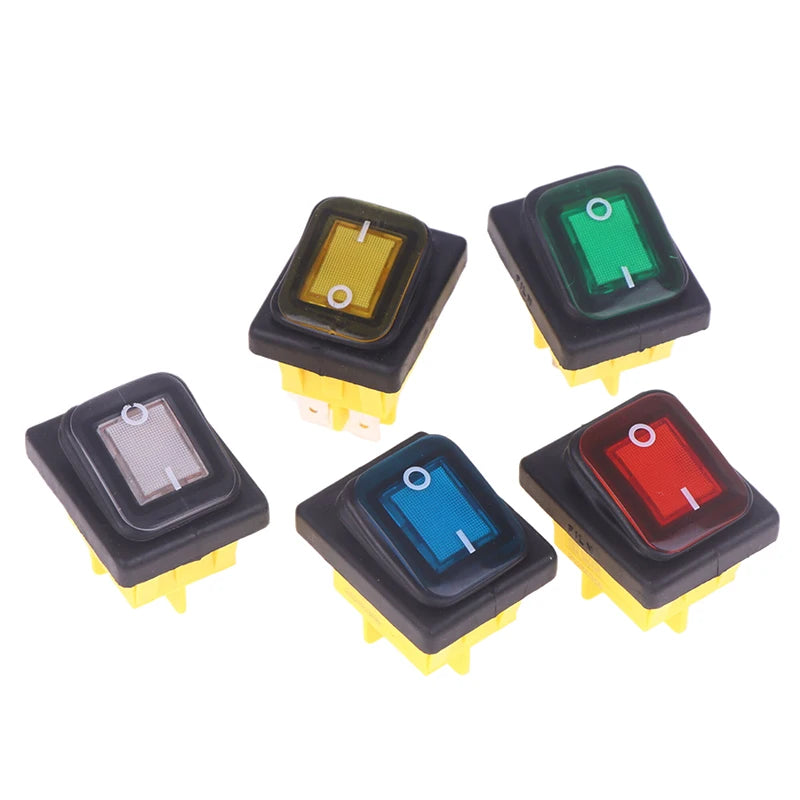 IP65 Waterproof DPST Toggle Switch LED 4-Pin 12V/220V Auto Marine