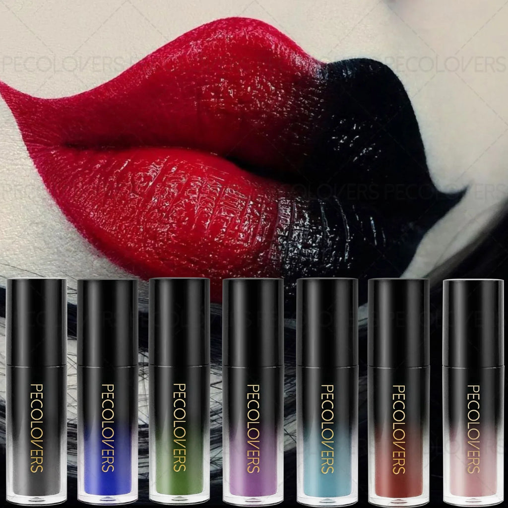 1PC Creamy Texture, Smooth, Green/blue/dark Red, Non-sticky, Gothic Lipstick/lip Gloss, Suitable for HalloweenChristmas Makeup. Zpaxo