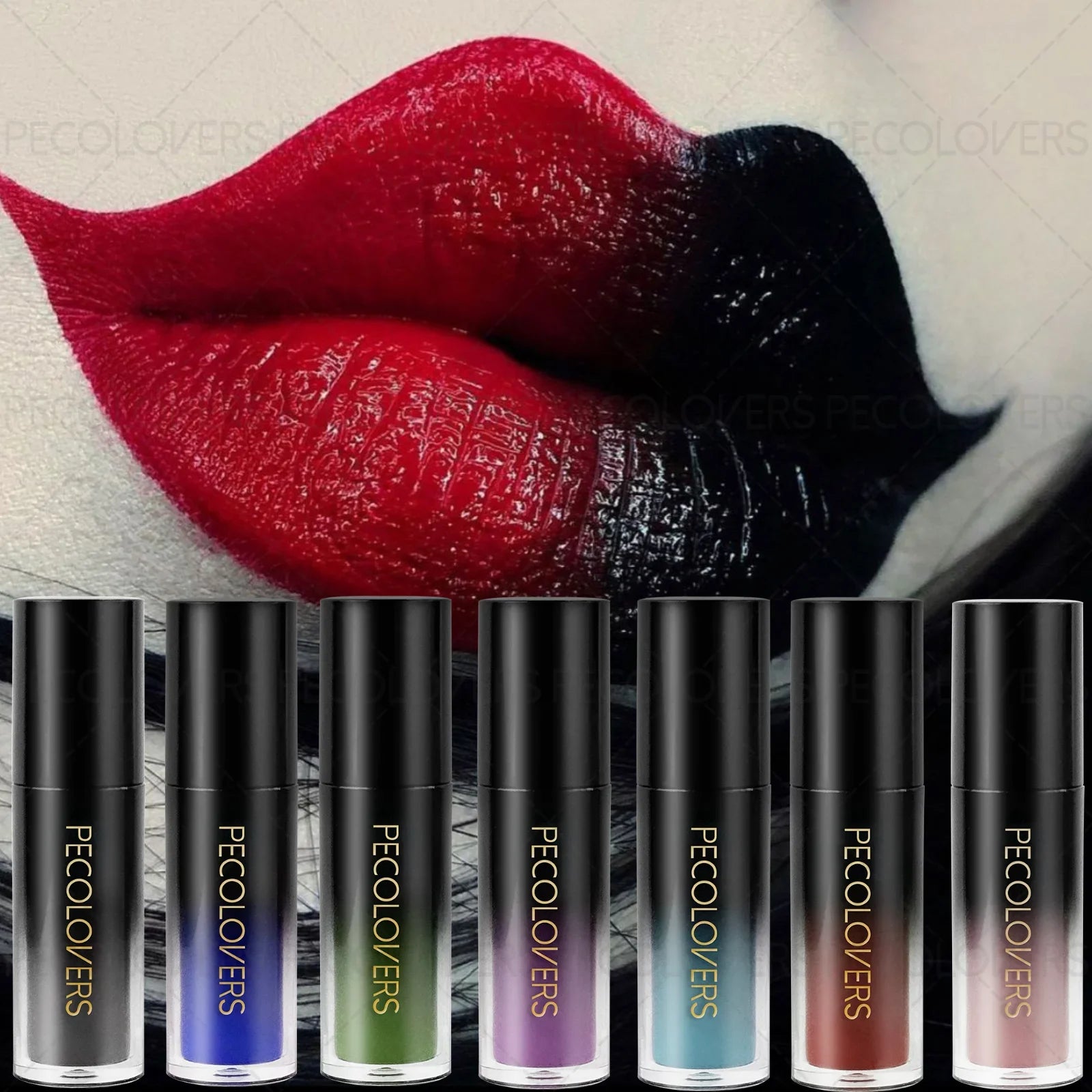 1PC Creamy Texture, Smooth, Green/blue/dark Red, Non-sticky, Gothic Lipstick/lip Gloss, Suitable for HalloweenChristmas Makeup. Zpaxo