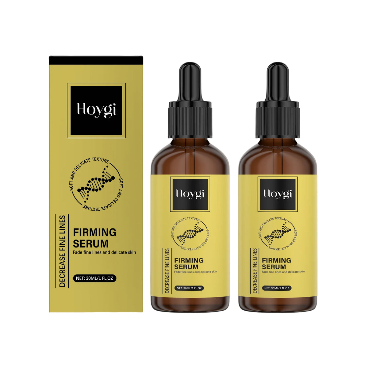 Hoygi Anti-Wrinkle Firming Serum Skin Tightening Elasticity Boost Fine Lines Reduction Fast Absorbing Non-Greasy All Skin Types Zpaxo 2PCS