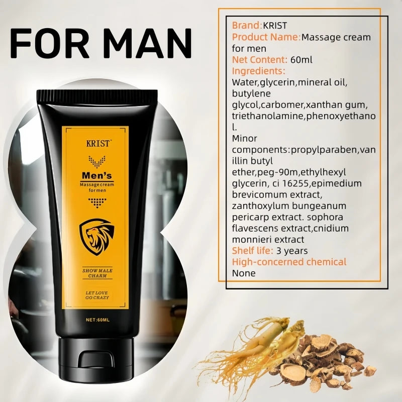 Men's Intimate Care Cream with Epimedium And Other Ingredients Large Capacity Exclusive Gift for Men Personal Hygiene Zpaxo