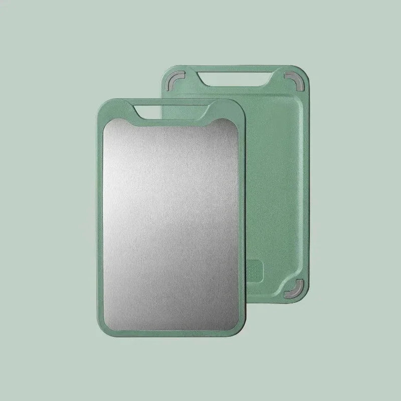 304 Stainless Steel Double-sided Cutting Board for Kitchen Chopping Board Cutting Board Antibacterial Anti-mildew Chopping Block Zpaxo 304 Green L 40x25cm